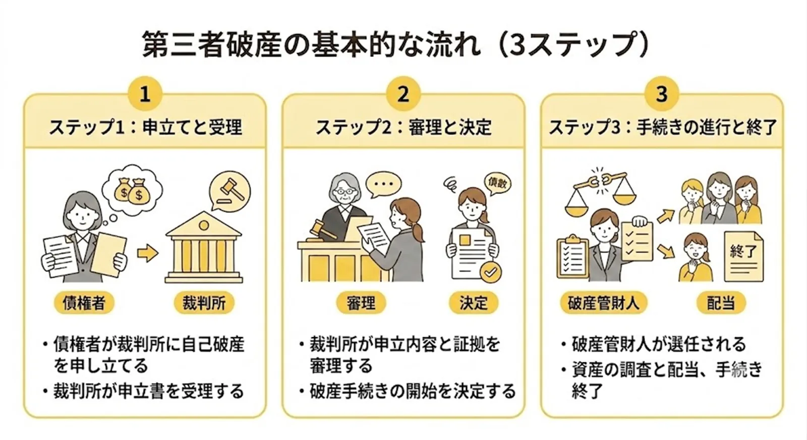 第三者破産の基本的な流れ
